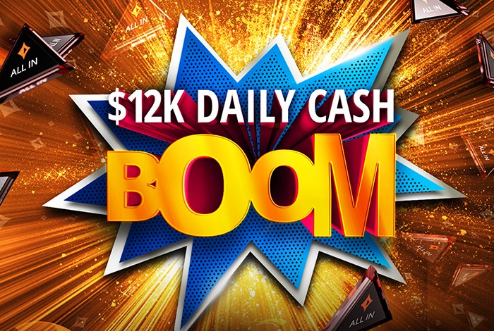 На partypoker стартовала акция для игроков кэш-игр и Spins - Daily Cash Boom с ежедневным розыгрышем $12,000